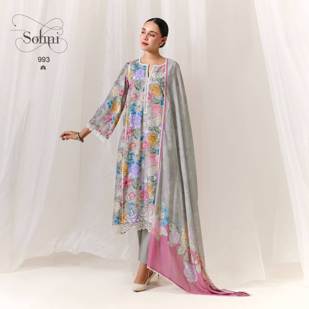 Rosa By Kimora suit 991 To 994 Series Stylish Beautiful Colourful Muslin Dresses At Wholesale Price